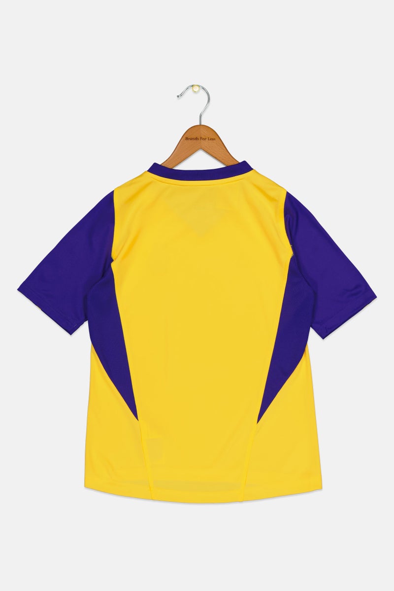 Adidas Kids Boy Sportswear Fit Short Sleeve Manchester Club Football Jersey, Yellow - Image 3